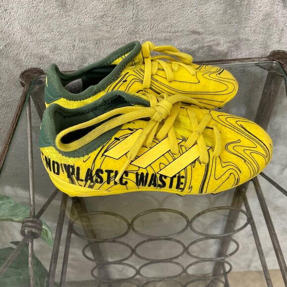 Adidas End Plastic Waste Indoor Soccer Shoes Kids Size 12K yellow - Picture 3 of 12